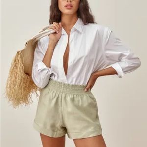 Reformation light green rarely worn shorts